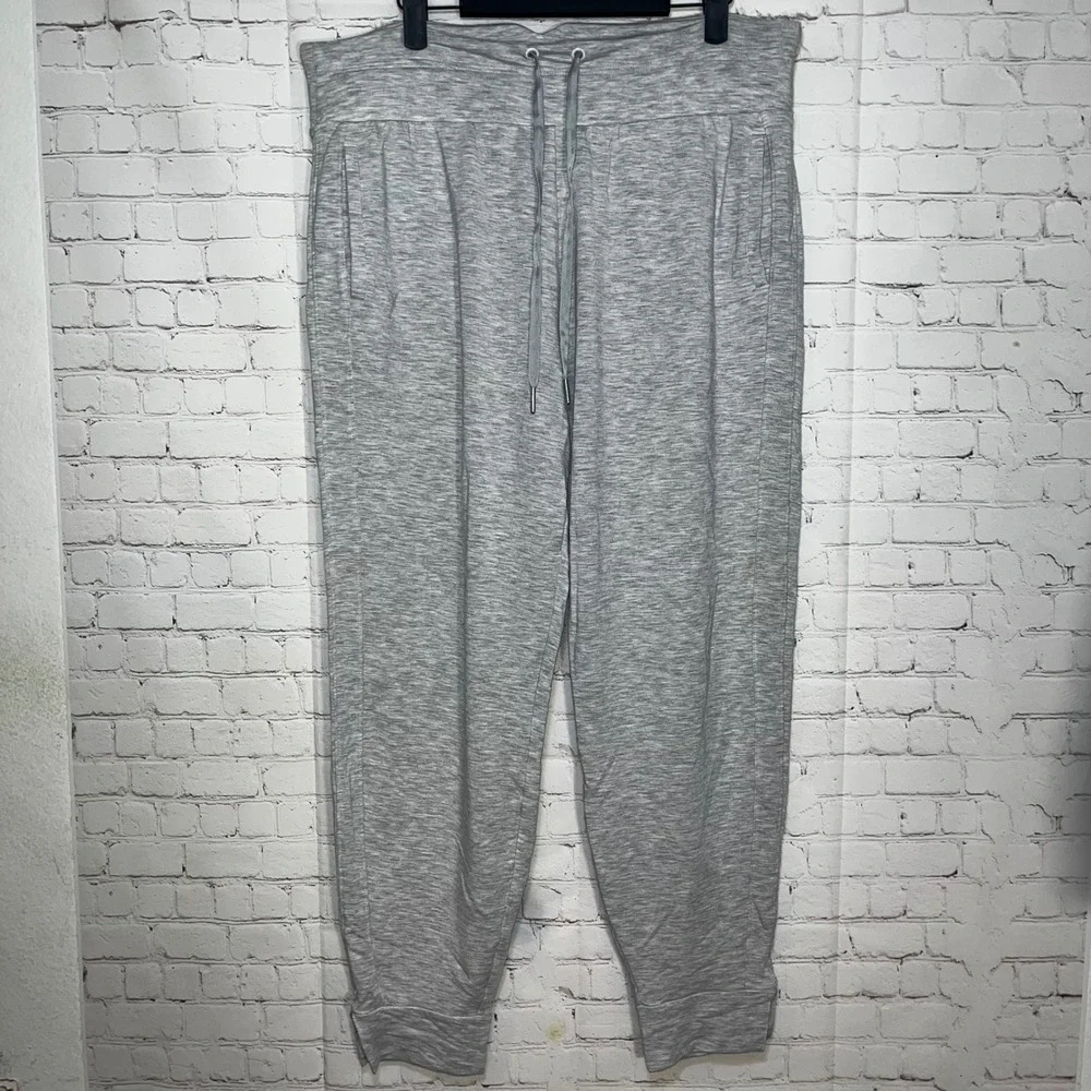 Travis Mathew Womens Cloud Terry Heather Gray Lyocell Blend Drawstring Joggers L